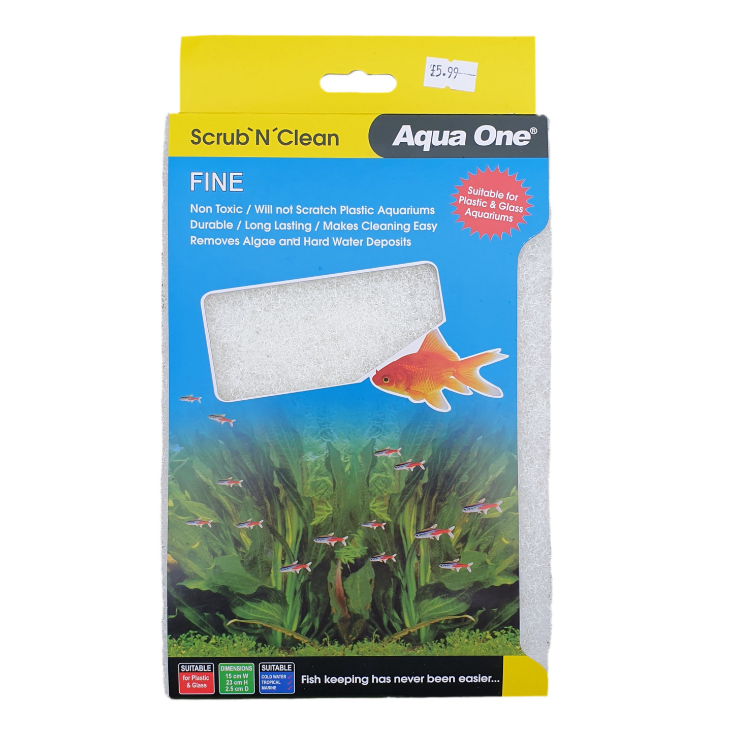 Aqua One Scrub and Clean Cleaning Sponge- Fine