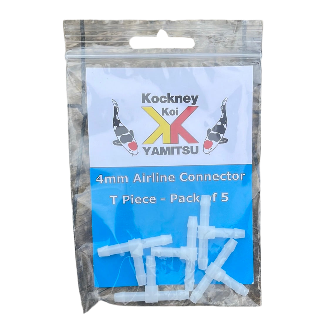 Kockney Koi 4mm Airline Connector ‘T’ piece - pack of 5