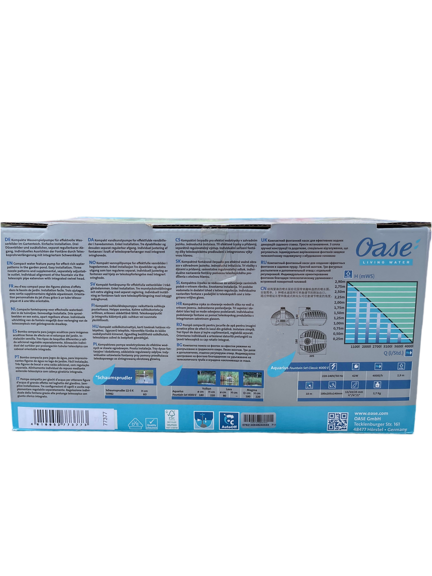 Oase Aquarius Fountain Set Classic 4000 E