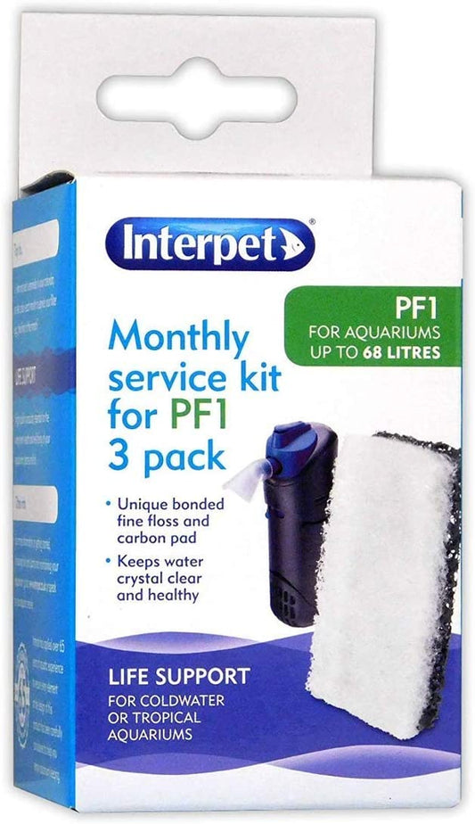 Interpet PF Mini/PF1/PF2/PF3/PF4 Monthly Service Kit- 3 Pack