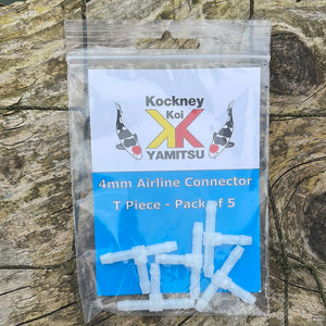 Kockney Koi 4mm Airline Connector ‘T’ piece - pack of 5