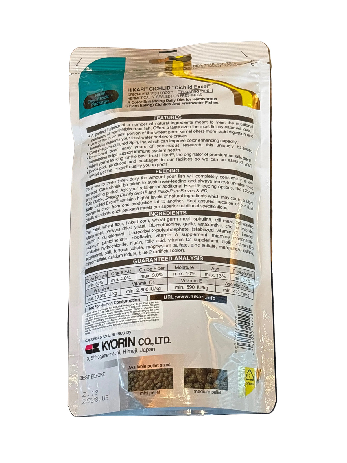 Hikari Cichlid Excel Specialists Fish Food