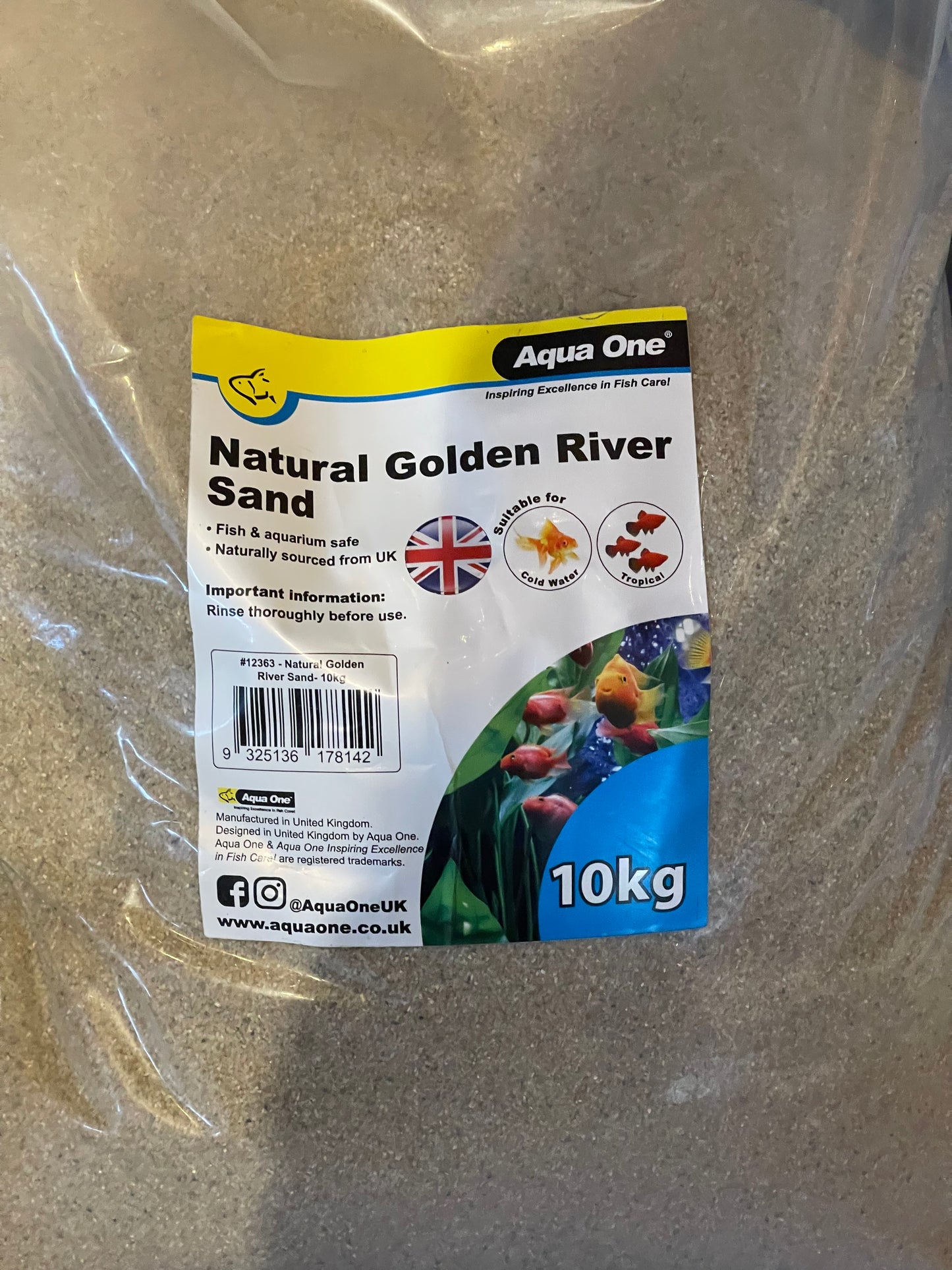 Aqua One Natural Golden River Sand (10kg)