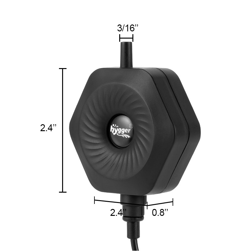 hygger Black Onyx Aquarium Air Pump