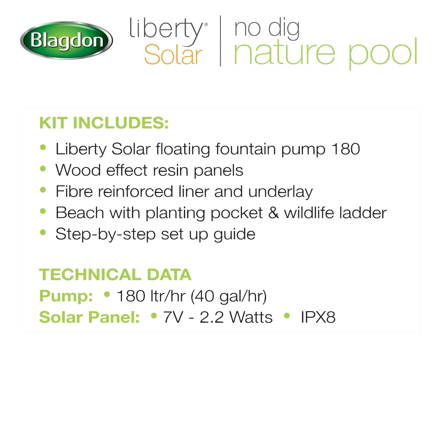 Blagdon Liberty Solar No Dig Nature Pool