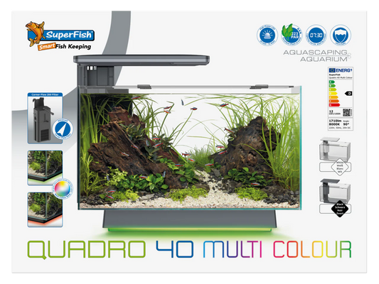 Superfish Quadro 40 Multi Colour Aquarium