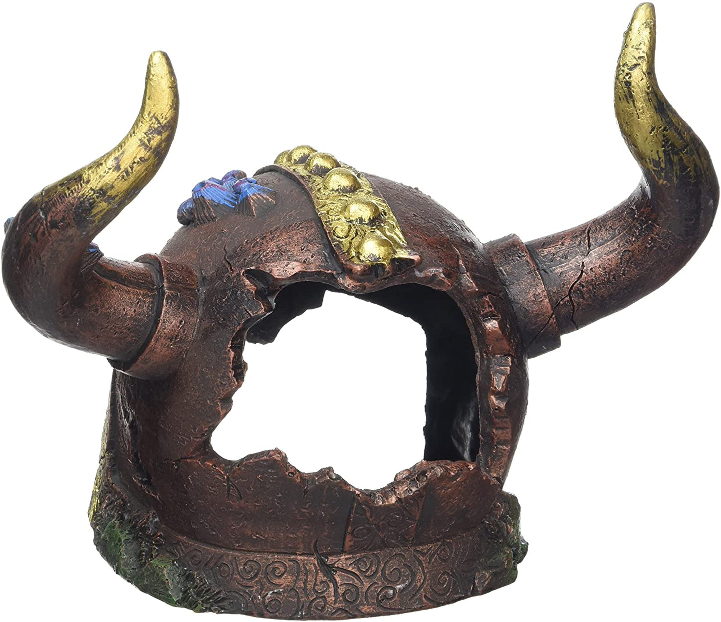 Rosewood Viking Helmet Cave Aquarium Ornament