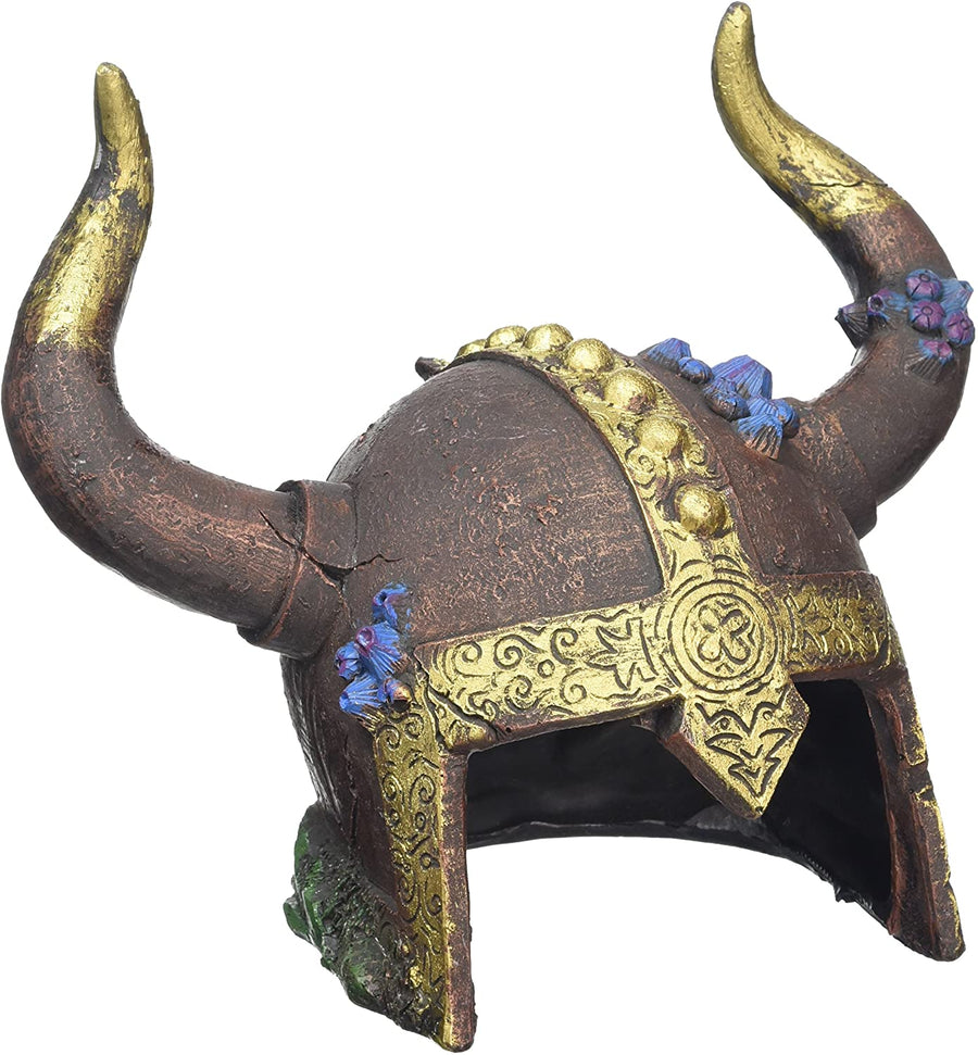 Rosewood Viking Helmet Cave Aquarium Ornament
